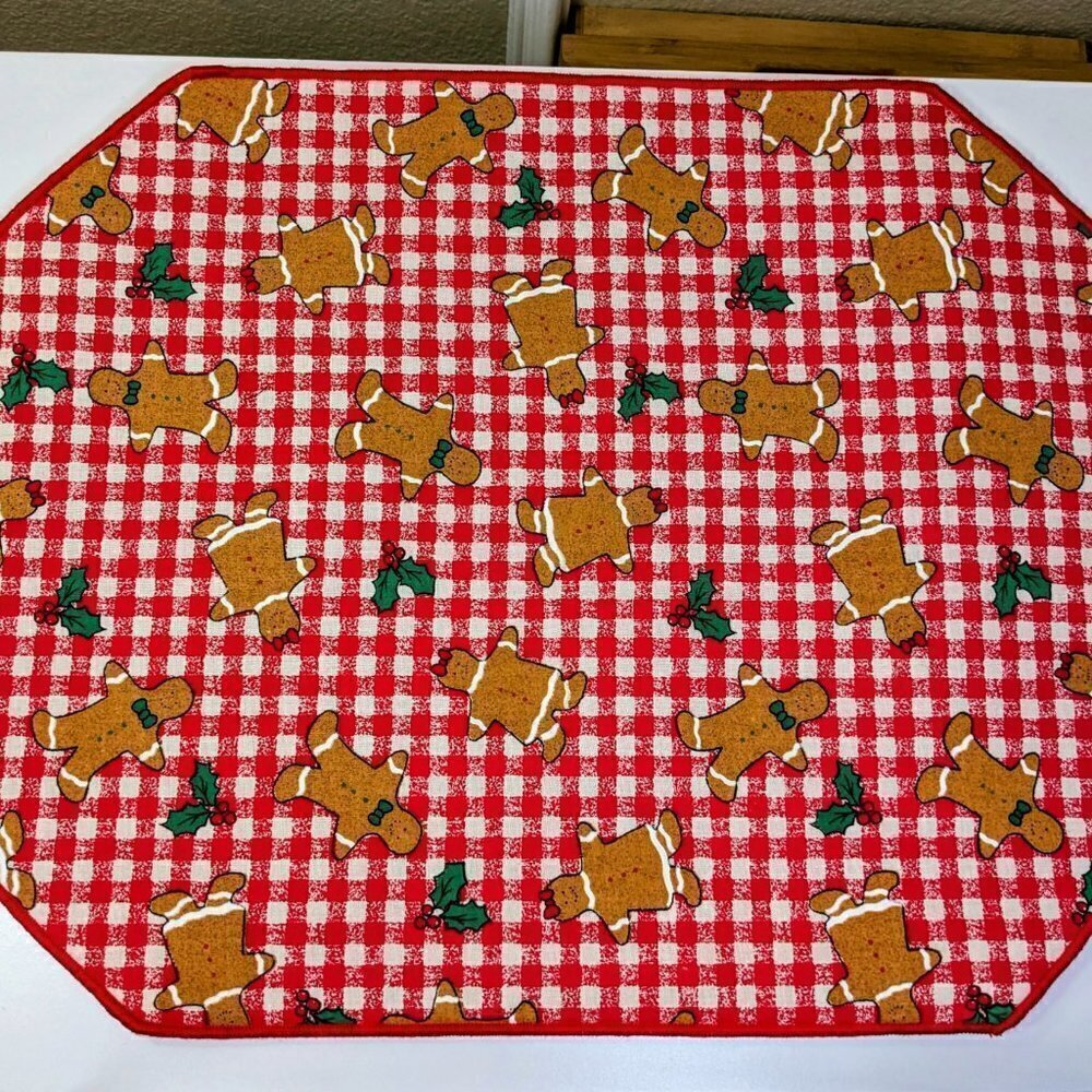 Holiday Gingerbread Men, Women and Santa Holiday Placemats (x2)